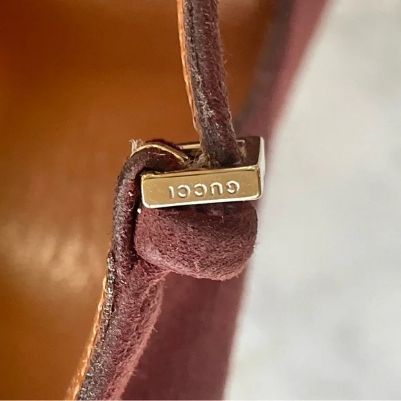 Gucci Suede peep toe heels, T-Strap, buckles, maroon, 37, EUC - Picture 11 of 15